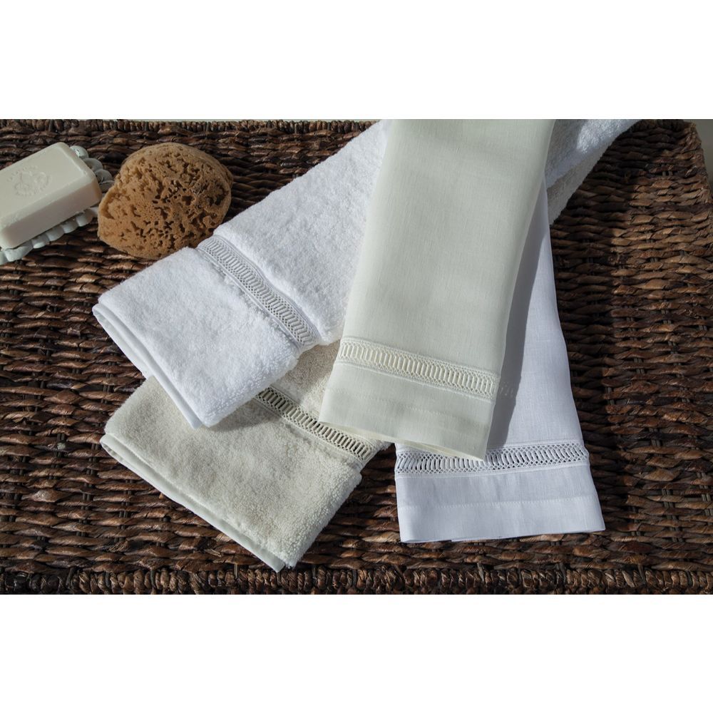 Home Treasures Linen 1456893575 Doric Hand Towel in White